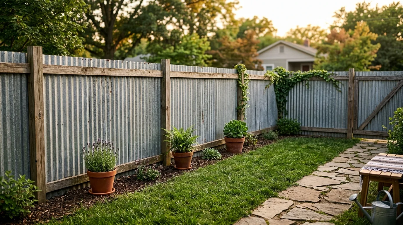 Corrugated Metal Fence